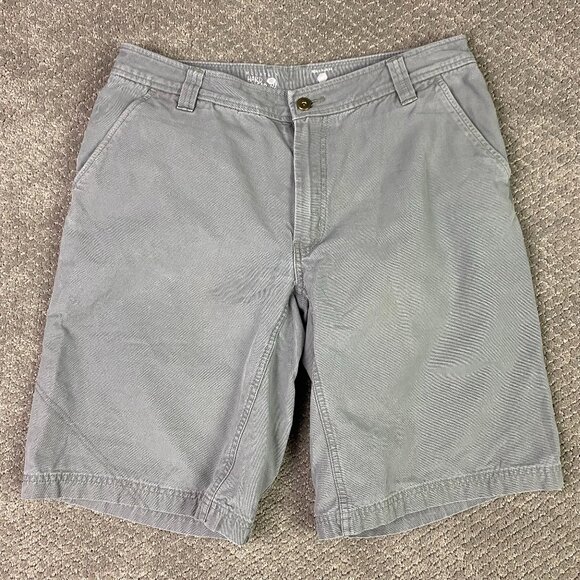 Mountain Hardwear Shorts Men's 32 Gray AOP Canvas Cotton Hiking Outdoor - Picture 1 of 12